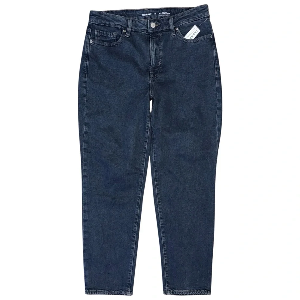NWT Old Navy High Waisted O.G. Straight Jeans Women’s 10 Dark Wash Fae